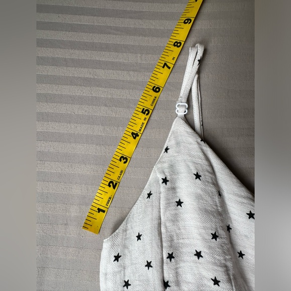 Aqua•tie front spaghetti strap mini dress•medium•rayon blend•black & white stars - Picture 9 of 16